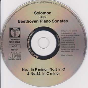 CD Ludwig van Beethoven: Piano Sonatas Nos.1, 3 & 32