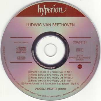 CD Ludwig van Beethoven: Piano Sonatas Op 14 No 1 ~ Op 49 Nos 1 & 2 ~ Op 31 No 1 ~ Op 81a