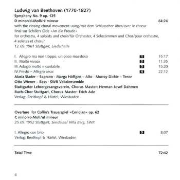 CD Ludwig van Beethoven: Symphony No. 9 Op. 125, Overture »Coriolan«, Op. 62