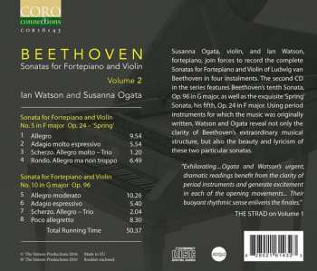 CD Ludwig van Beethoven: Sonatas For Fortepiano And Violin Volume 2