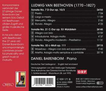 CD Ludwig van Beethoven: Sonate No. 7 D-dur Op. 10/3; Sonate No. 21 C-dur Op. 53; Sonate No. 32 C-moll, Op. 111