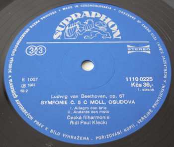 LP The Czech Philharmonic Orchestra: 5·Symfonie C Moll Osudová