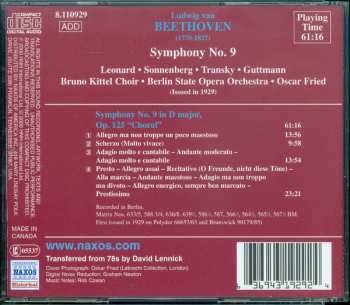 CD Ludwig van Beethoven: Symphony No. 9 "Choral" (Historical Recording 1929)