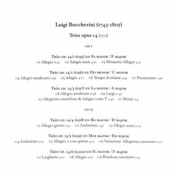 2CD Luigi Boccherini: Boccherini En Boadilla (Trios Opus 14 Boadilla Del Monte, 1772)