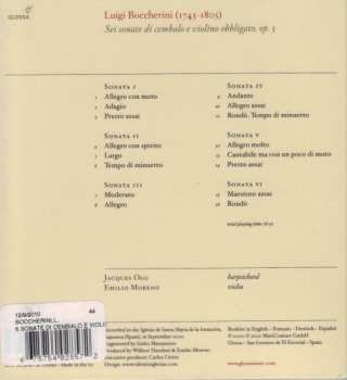CD Luigi Boccherini: Sei Sonate Di Cembalo E Violino Obbligato, Op.5