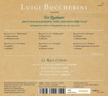 CD Luigi Boccherini: Six Quatuors (Pour Le Clavecin Ou Pianoforte, Violin, Viola Et Basse Obligé (G259))