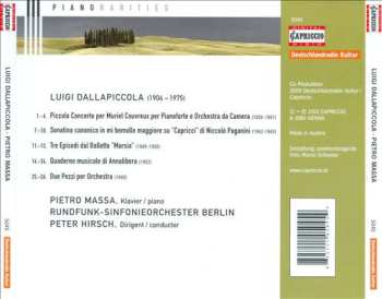CD Luigi Dallapiccola: Piccolo Concerto Per Pianoforte E Orchestra Camera