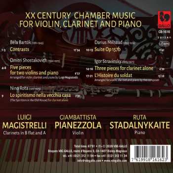 CD Igor Stravinsky: XX Century Chamber Music For Violin, Clarinet And Piano