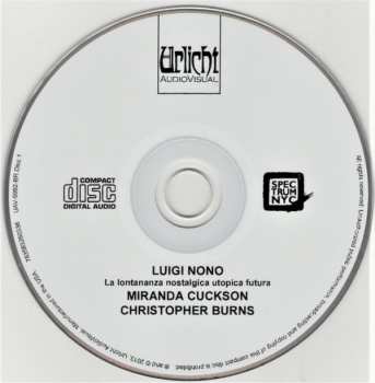 CD/Blu-ray Luigi Nono: La Lontananza Nostalgica Utopica Futura