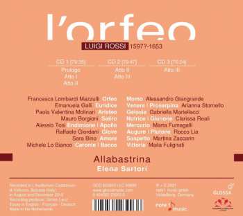 3CD Luigi Rossi: L'Orfeo