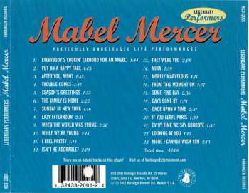 CD Mabel Mercer: Mabel Mercer: Previously Unreleased Live Performances