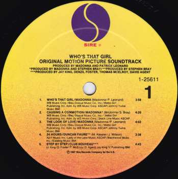 LP Madonna: Who's That Girl (Original Motion Picture Soundtrack)
