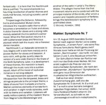 CD Gustav Mahler: Symphonie No. 7