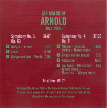6CD/Dobozkészlet Malcolm Arnold: Complete Symphonies And Dances