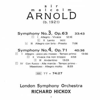 CD The London Symphony Orchestra: Symphonies No.3 & No.4