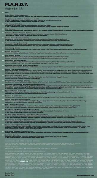 CD M.A.N.D.Y.: Fabric 38