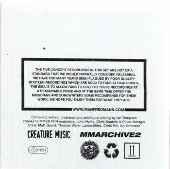 5CD/Dobozkészlet Manfred Mann's Earth Band: Bootleg Archives Volumes 6-10