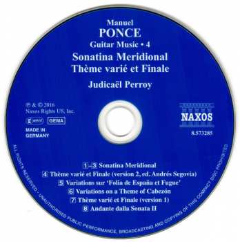 CD Manuel María Ponce Cuéllar: Guitar Music • 4
