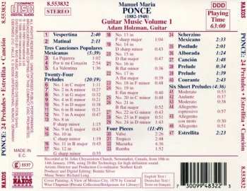 CD Manuel María Ponce Cuéllar: Guitar Music Volume I