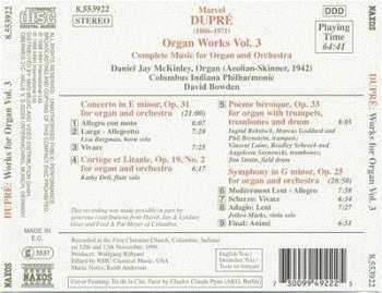 CD Marcel Dupré: Works For Organ Vol. 3