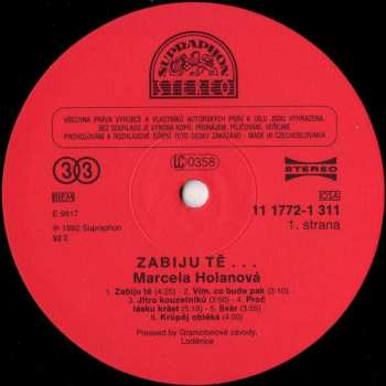LP Marcela Holanová: Zabiju Tě...