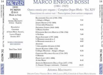 CD Marco Enrico Bossi: Opera Omnia Per Organo Vol. XIV