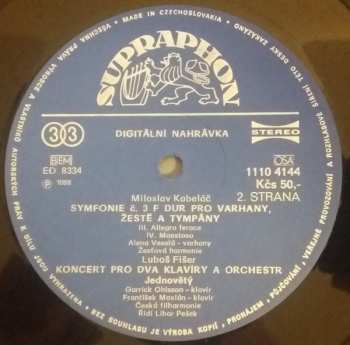 LP The Czech Philharmonic Orchestra: Il Canto Deli Augei / Symphony No. 3 / Concerto Per Due Pianoforti Ed Orchestra