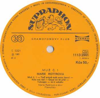 LP Marie Rottrová: Muž Č.1