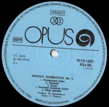 LP Marika Gombitová: №5