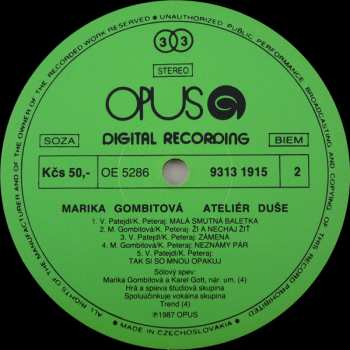 LP Marika Gombitová: Ateliér Duše