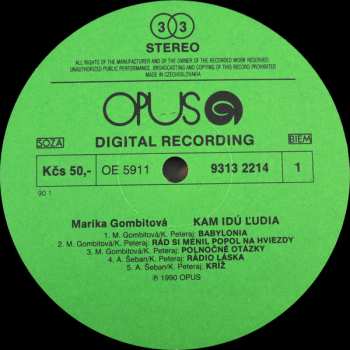 LP Marika Gombitová: Kam Idú Ľudia?