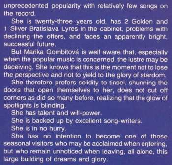 LP Marika Gombitová: Rainy Day Girl