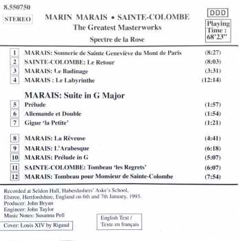 CD Marin Marais: The Greatest Masterworks (Les Plus Grands Chefs-D'oeuvre)