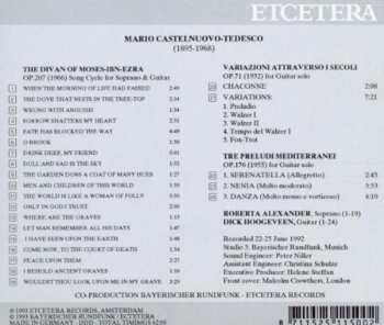 CD Mario Castelnuovo Tedesco: The Divan Of Moses-Ibn-Ezra (Song Cycle For Voice And Guitar, Opus 207)