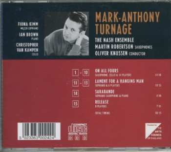 CD Mark-Anthony Turnage: On All Fours - Lament for a Hanging Man - Sarabande - Release