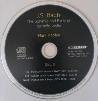 2CD Johann Sebastian Bach: The Sonatas And Partitas For Violin Solo