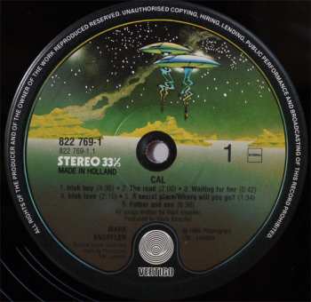 LP Mark Knopfler: Music By Mark Knopfler From The Film Cal