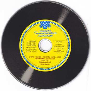 CD Martha Argerich: Début Recital / Liszt: Sonata In B Minor = Sonate H-Moll