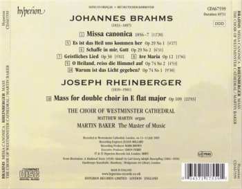 CD Westminster Cathedral Choir: Brahms Missa Canonica . Rhinberger Mass