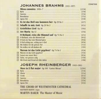 CD Westminster Cathedral Choir: Brahms Missa Canonica . Rhinberger Mass