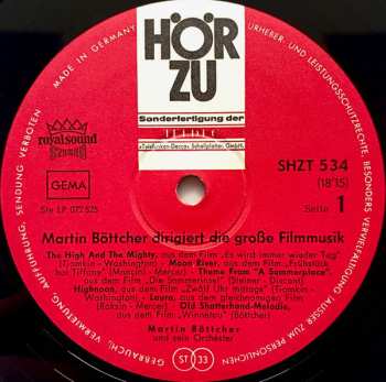 LP Martin Böttcher: Martin Böttcher Dirigiert Die Große Film-Musik