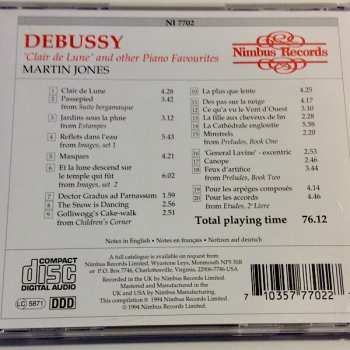 CD Martin Jones: Debussy Claire De Lune And Other Piano Favourites