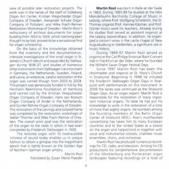 CD Martin Rost: Stellwagen-Orgel Zu St. Marien, Stralsund ⁕ Die Norddeutsche Orgelkunst - Vol. 1 - Lübeck