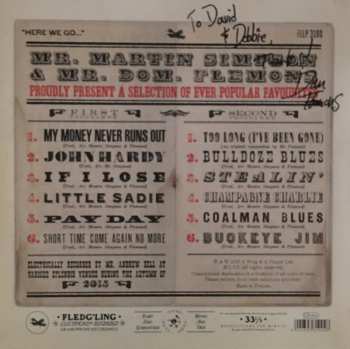 LP Dom Flemons: Mr Martin Simpson And Mr Dom Flemons Present A Selection Of Ever Popular Favourites