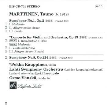 CD Lahti Symphony Orchestra: Symphony No.1, Violin Concerto, Symphony No.8
