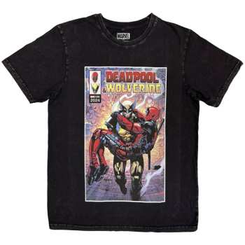 Merch Marvel Comics: Stone Wash Póló Wolverine Carrying Deadpool