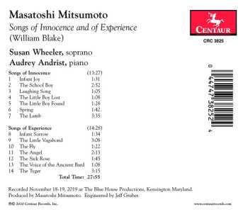 CD Audrey Andrist: Songs Of Innocence And Of Experience (William Blake)