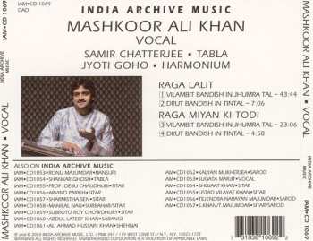 CD Mashkoor Ali Khan: Raga Lalit / Miyan Ki Todi