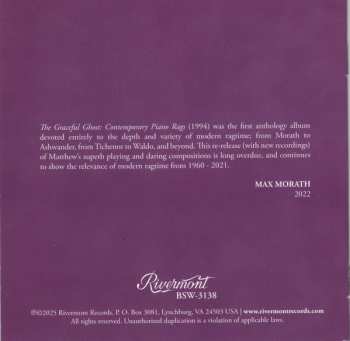 2CD Matthew Davidson: The Graceful Ghost: Contemporary Piano Rags 1960 - 2021 DLX