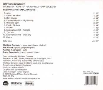 CD Matthieu Donarier: Bestiaire #01 | Explorations